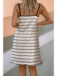 Lace Striped Slip Dress - Rhode Island Surf Co.