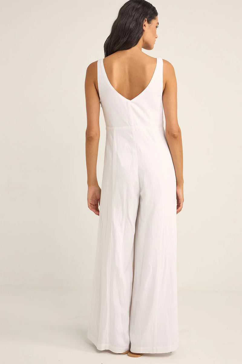 Kiki Wide Leg Jumpsuit (White) - Rhythm – Rhode Island Surf Co