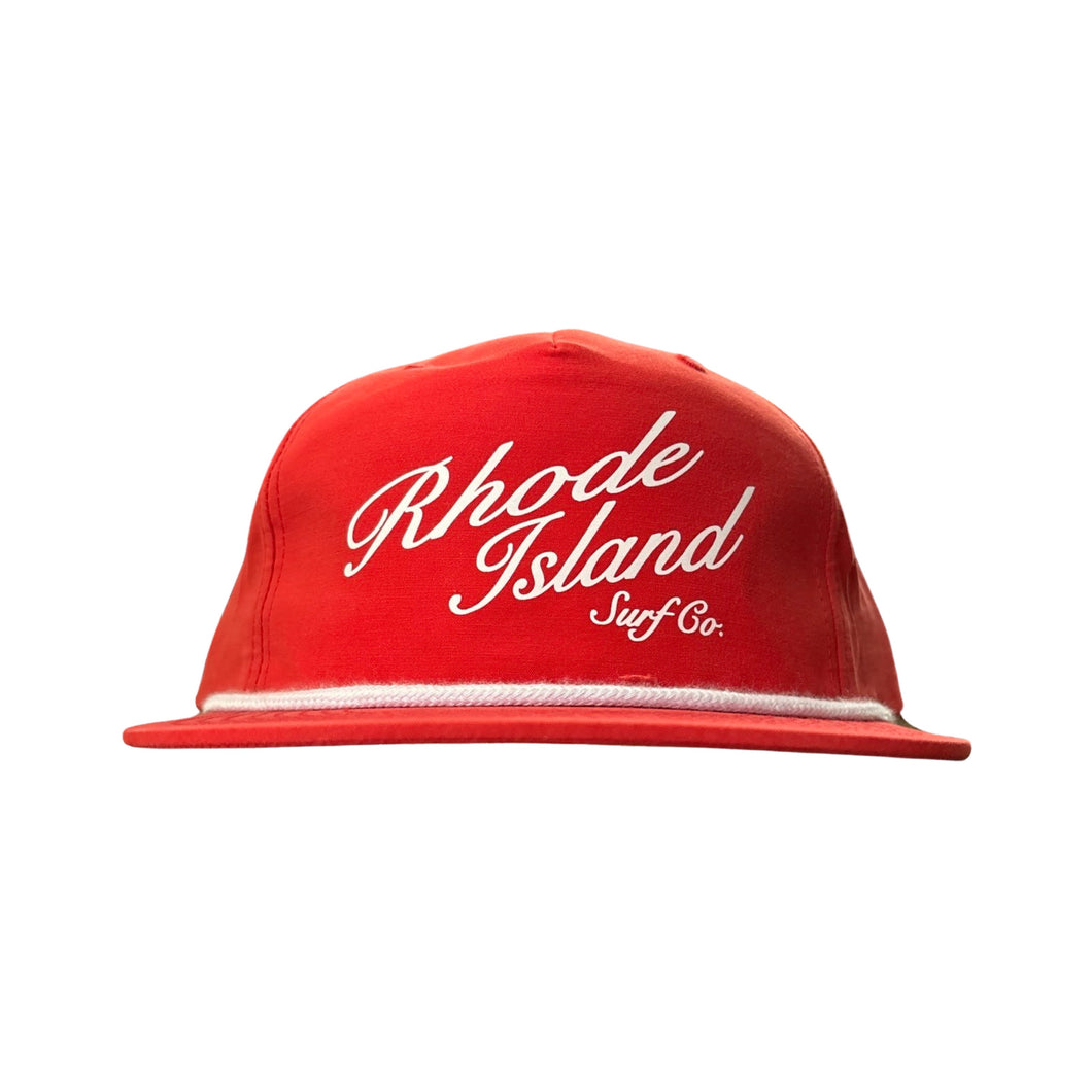 Pinch Front Rope Hat (Red/White) - Rhode Island Surf Co.