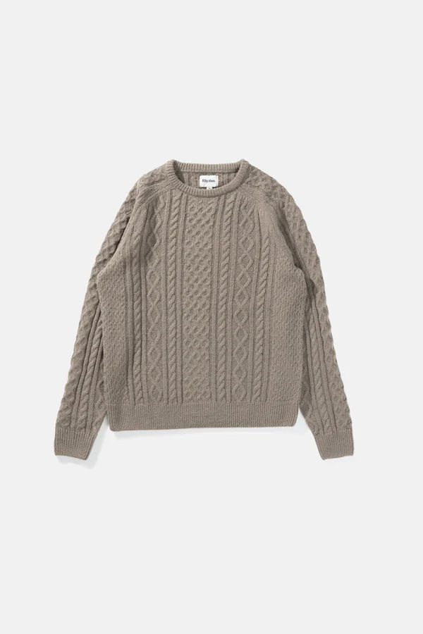 Mohair Fishermans Knit (Sand) - Rhythm.