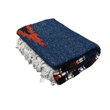 Load image into Gallery viewer, Harvest Moon Baja Diamond Blue Mexican Blanket