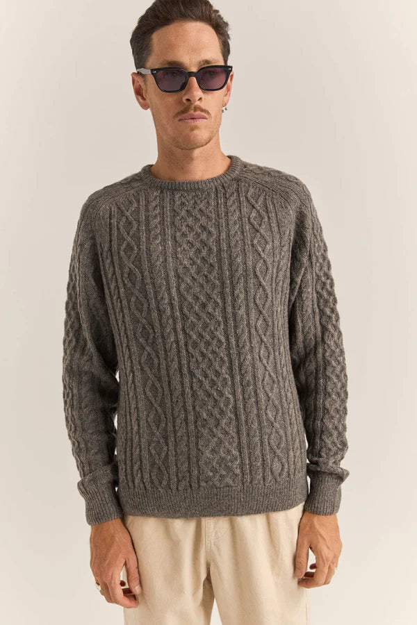 Mohair Fisherman’s knit Washed Black - Rhythm