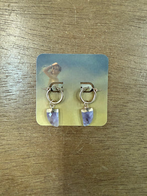 14KGF Hoop Amethyst Earrings - Olia