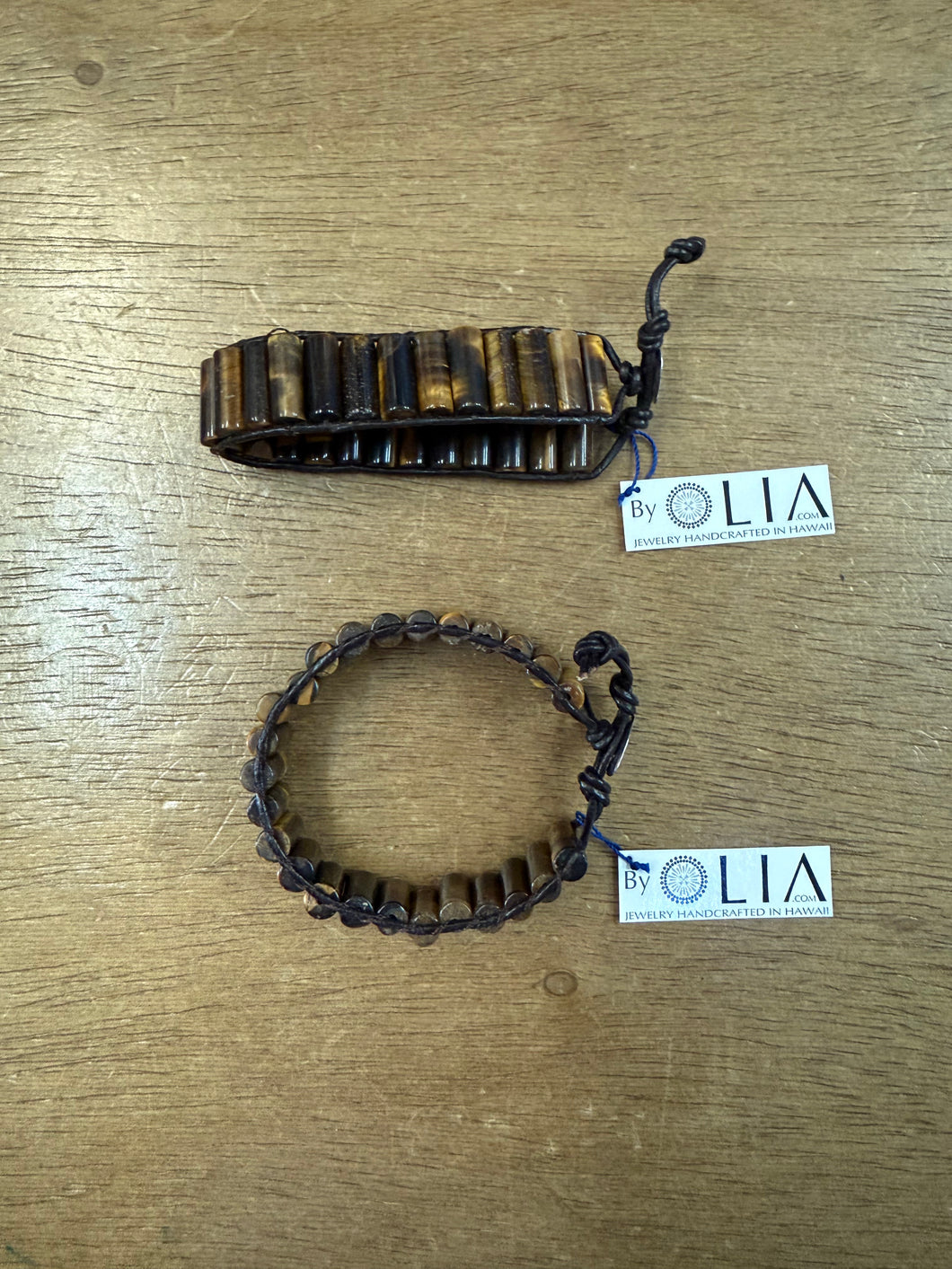 Tiger's Eye Leather Wrap Bracelet - Olia