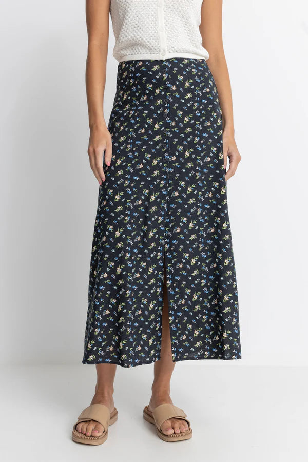 Fleur Floral Button Front Maxi Skirt- Rhythm