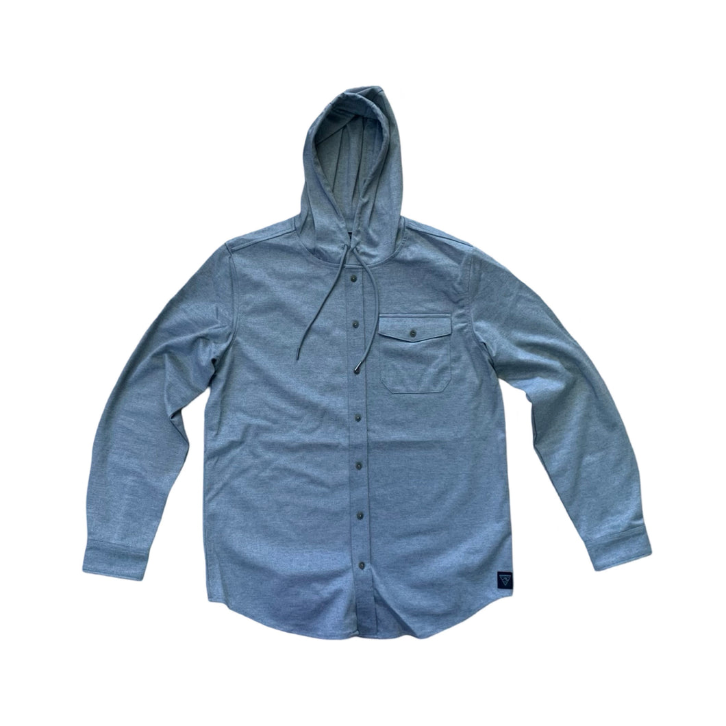 Parson Hooded Long Sleeve Woven (Heather Grey) - Rhode Island Surf Co.