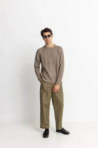 Mohair Fishermans Knit (Sand) - Rhythm.