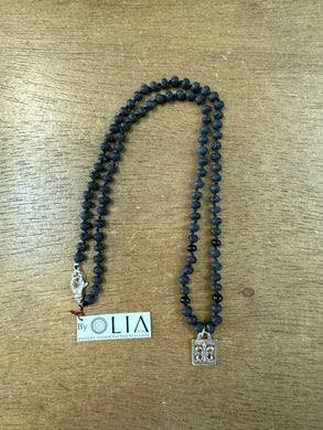 Sterling Silver Lava Rock Beads Necklace - Olia