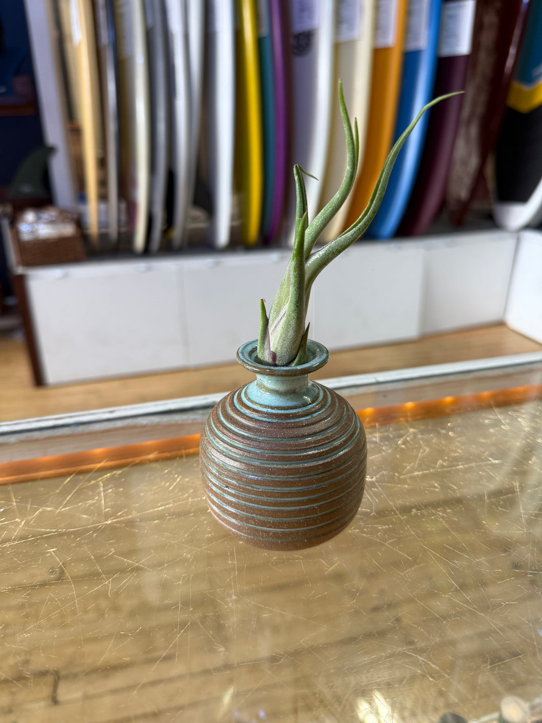 Turquoise Rock Vase - Downeaster Pottery