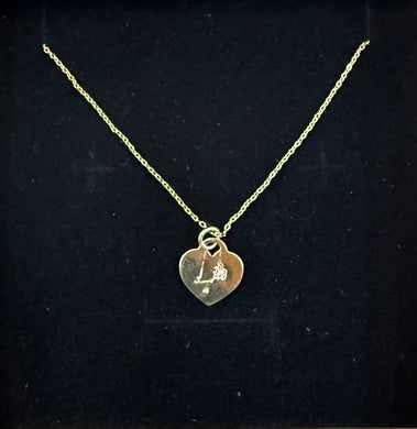 RI State Heart Engraved Necklace - Olia