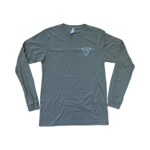 Load image into Gallery viewer, Premium Long Sleeve Tee Triangle Logo (Olive) - Rhode Island Surf Co.