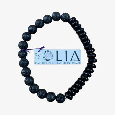 Onyx Lava Rock Bracelet - Olia