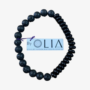 Onyx Lava Rock Bracelet - Olia