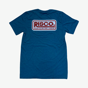 RISCO Patch Tee (Blue Triblend) - Rhode Island Surf Co.