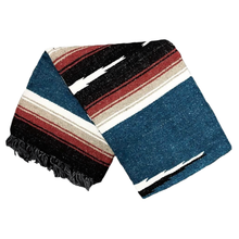 Load image into Gallery viewer, Harvest Moon Baja Diamond Blue Mexican Blanket