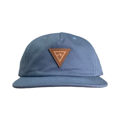 Front Pinch 5 Panel - RISCo Leather Wave Logo (Sea Blue)