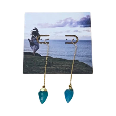 Agate Affirmation Aquamarine Earrings - Olia