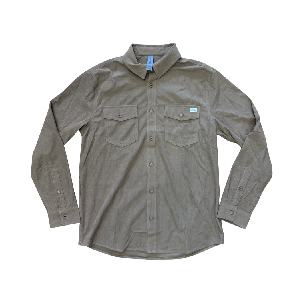 Tazi Long Sleeve Cord Woven (Khaki) - Rhode Island Surf Co.