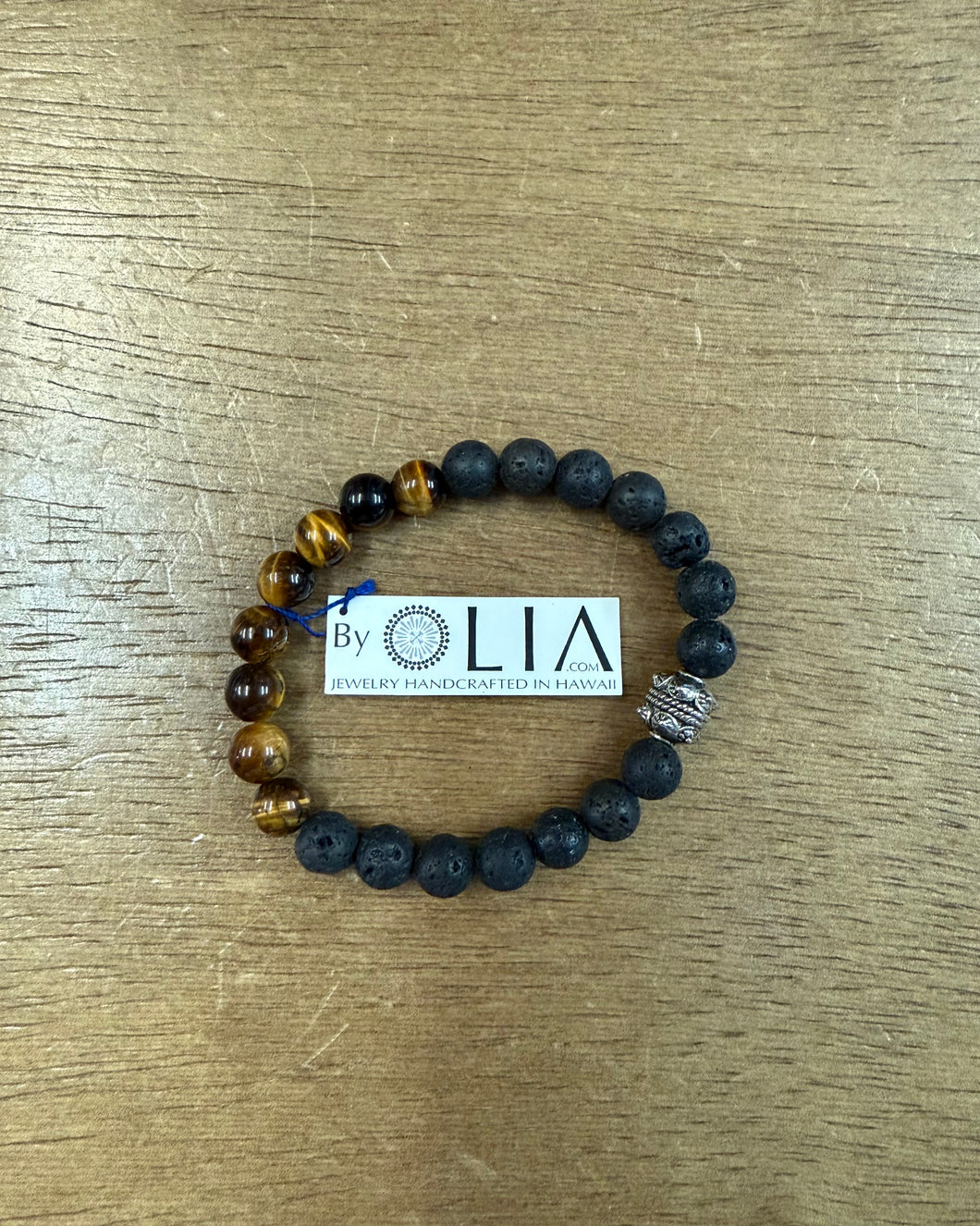 Lava Rock Beads Tiger's Eye Beads Bracelet - Olia
