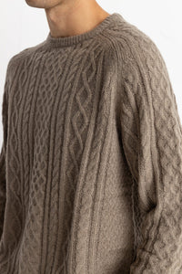 Mohair Fishermans Knit (Sand) - Rhythm.