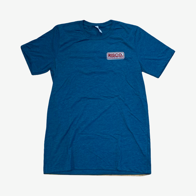 RISCO Patch Tee (Blue Triblend) - Rhode Island Surf Co.