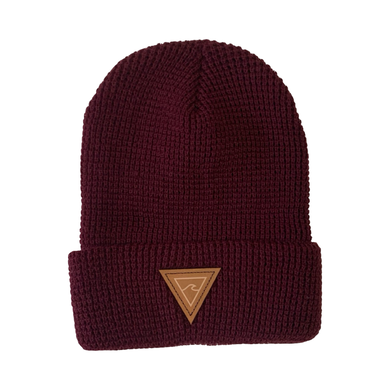 Waffle Knit Beanie (Burgundy) - Rhode Island Surf Co.
