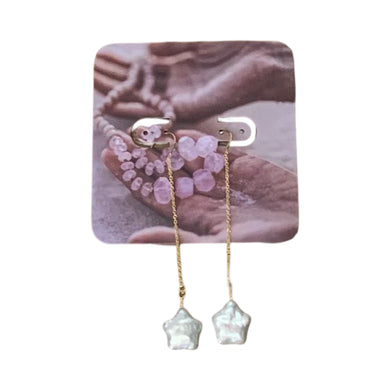 Freshwater Pearl Star Earrings - Olia