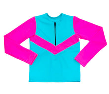 Load image into Gallery viewer, The Pathfinder Emerson Pearls Girl’s UPF Long Sleeve Top - Teal/Hot Pink