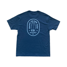 Load image into Gallery viewer, 6oz Heavy Knit Cotton Westerly Fish Logo Tee (Steel Blue) - Rhode Island Surf Co.