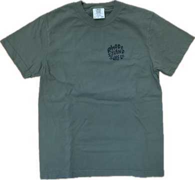 Fin + Flowers Heavy Knit Cotton Tee (Green)- Rhode Island Surf Co.