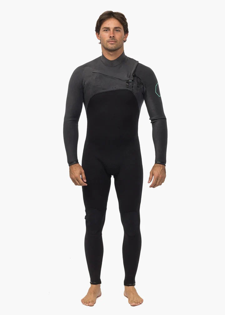 7 Seas 3/2 Chest Zip Full Wetsuit Charcoal - Vissla