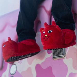 Lord Devil Plush Slippers (Red) - Rip n Dip Clothing