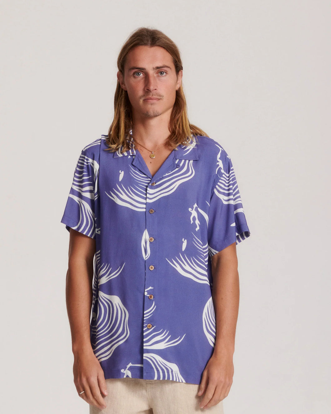 Wave Garden SS shirt (Navy) - The Critical Slide Society