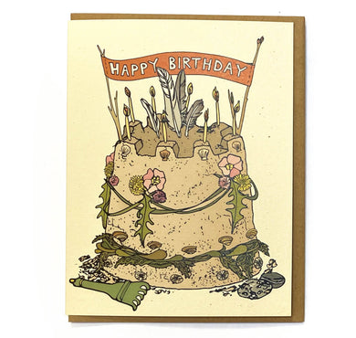 Beach Birthday Sand Castle Card