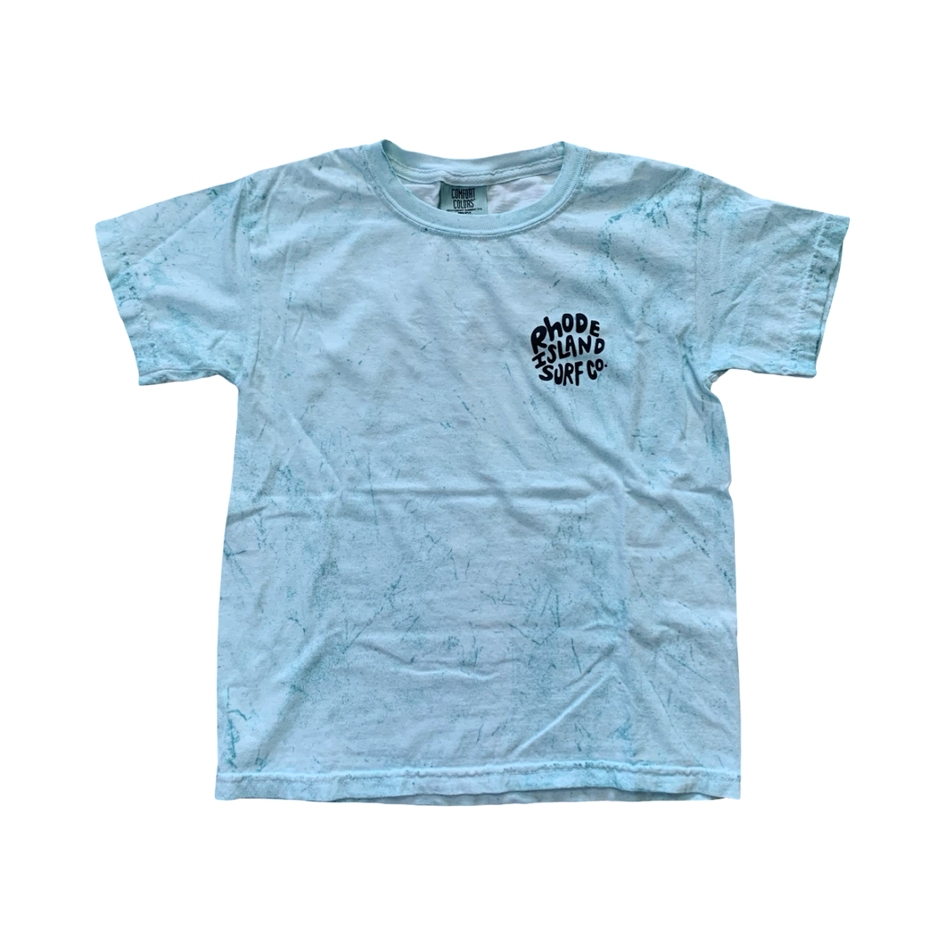 Acid Washed Sea-Foam Bubble Logo Heavyweight Tee (Youth) - Rhode Island Surf Co.