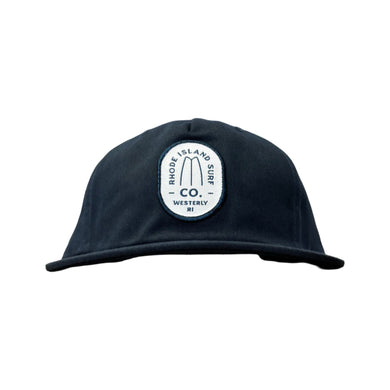 Westerly Brand Patch 5 Panel Pinch Front Hat (Navy) - Rhode Island Surf Co.