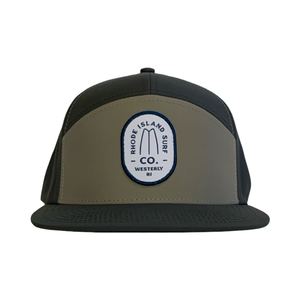 Westerly Brand Patch Performance 7 panel Hat (Gravel/Basalt) - Rhode Island Surf Co.