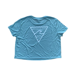 Women's Premium Flowy Crop (Dusty Blue) - Rhode Island Surf Co.