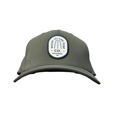 Westerly Brand Patch Performance Pinch Front Hat (Charcoal) - Rhode Island Surf Co.