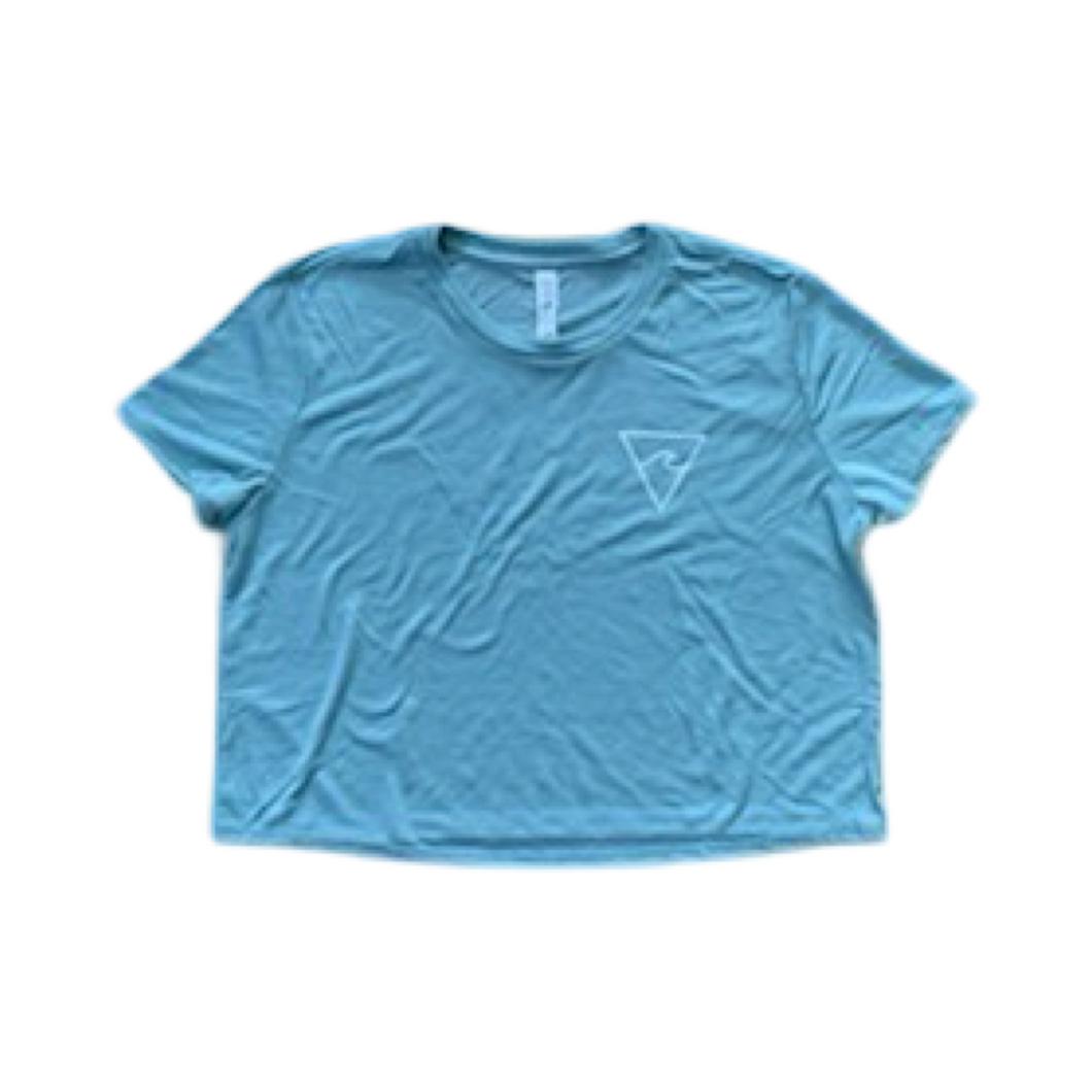 Women's Premium Flowy Crop (Dusty Blue) - Rhode Island Surf Co.