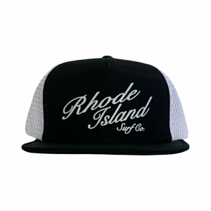 Class Signature "Worn" Foam Trucker Hat (Black/White) - Rhode Island Surf Co.