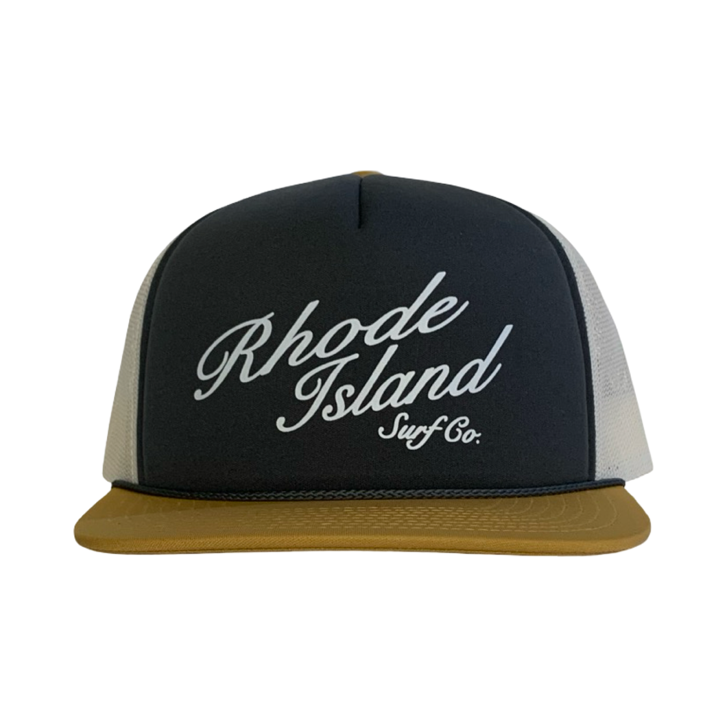 Class Signature Foam Trucker Hat (Asphalt/Birch/Wheat) - Rhode Island Surf Co.