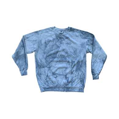 Acid Washed Grey Blue Signature Logo Sweater - Rhode Island Surf Co.