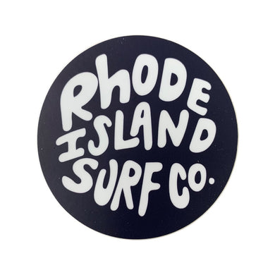 Rhode Island Surf Co Bubble Font Round Sticker  - Rhode Island Surf Co.