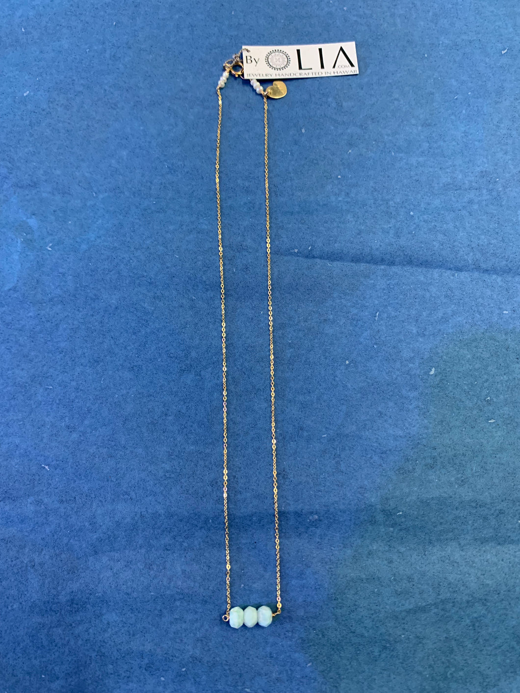14KGF Larimar Chain Necklace - Olia