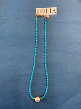 Load image into Gallery viewer, 14KGF Turquoise &amp; Freshwater Pearl Necklace - Olia