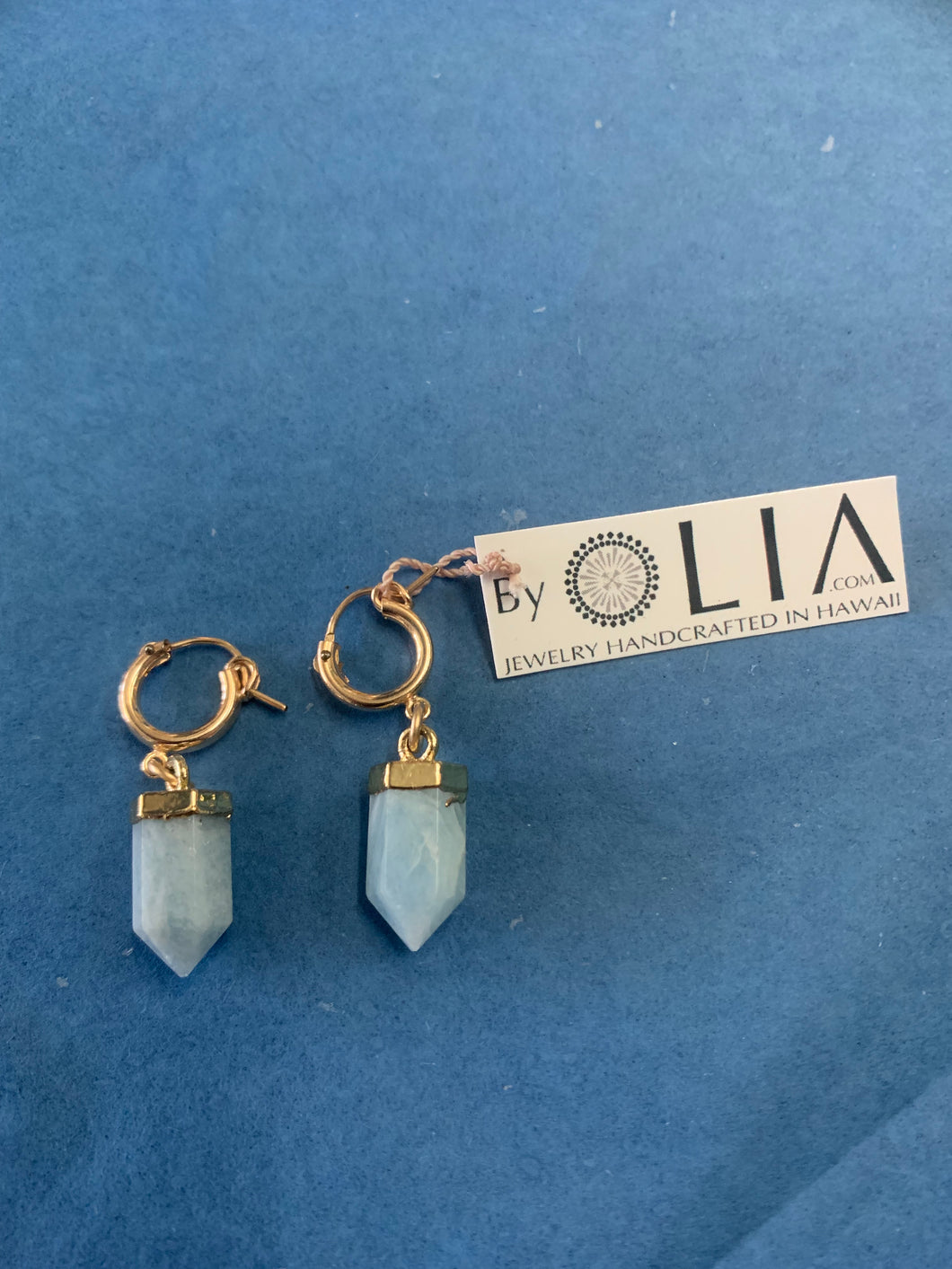 14KGF Aquamarine Earrings - Olia