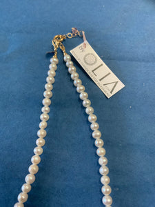 14KGF Chain Freshwater Pearls Aquamarine Necklace - Olia