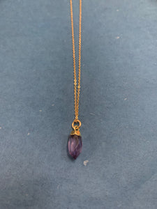 14KGF Amethyst Chain Necklace - Olia