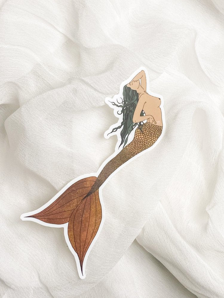 Golden Mermaid Sticker - Fierce Design